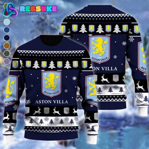 Aston Villa EPL Soccer Team 2024 Ugly Christmas Sweater