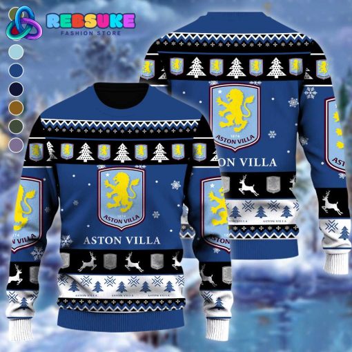 Aston Villa EPL Soccer Team 2024 Ugly Christmas Sweater