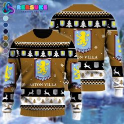 Aston Villa EPL Soccer Team 2024 Ugly Christmas Sweater