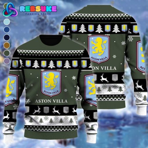 Aston Villa EPL Soccer Team 2024 Ugly Christmas Sweater