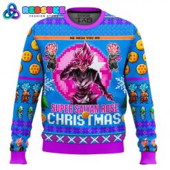 Back Goku Super Saiyan Rose Christmas Ugly Sweater