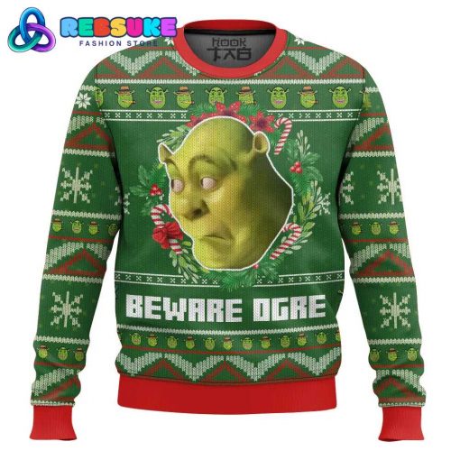 Beware Ogre Shrek Ugly Sweater