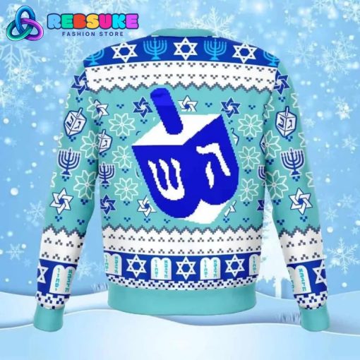 Dreidel Champ Funny Ugly Christmas Sweater Festive Hanukkah