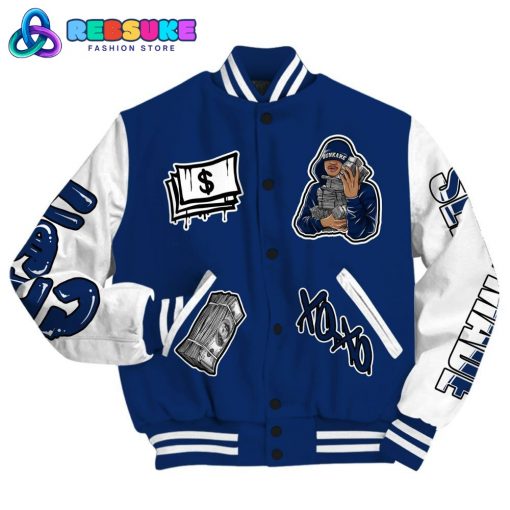 Dunkare High OG Deep Royal Blue 1s Varsity Jacket