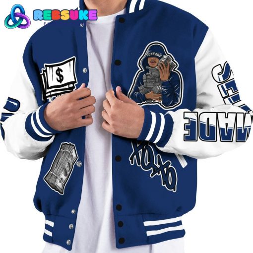 Dunkare High OG Deep Royal Blue 1s Varsity Jacket