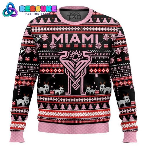 Inter Miami MLS Custom Name Ugly Sweater