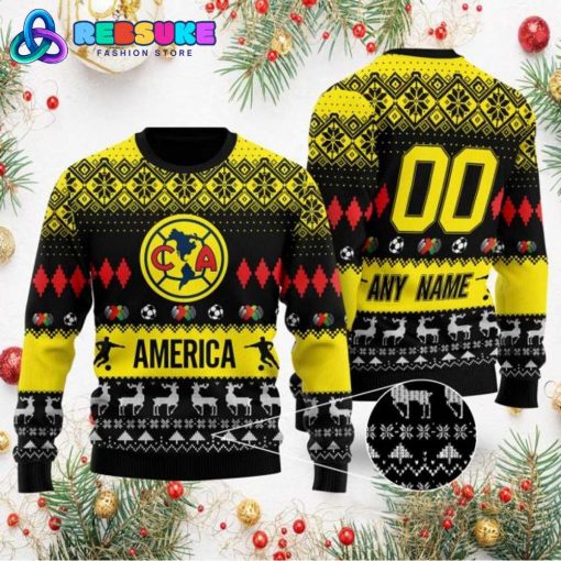 Liga MX Club America 2024 Customized Ugly Christmas Sweater