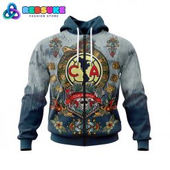 Liga MX Club America Skull Concepts Personalized Hoodie