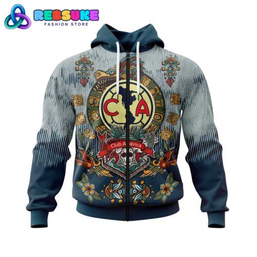 Liga MX Club America Skull Concepts Personalized Hoodie