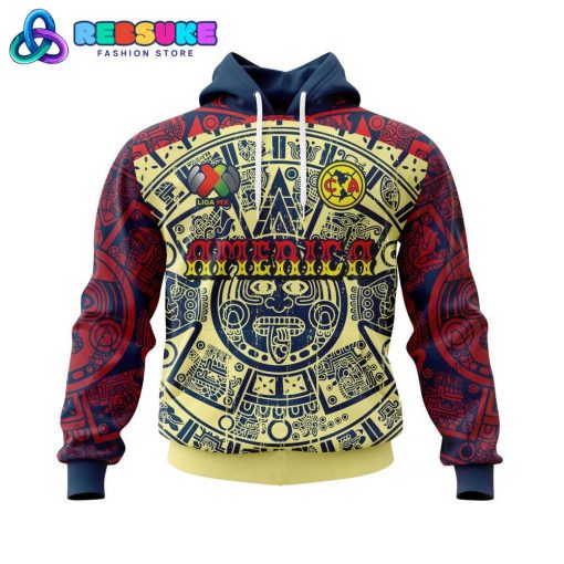 Liga MX Club America With Aztec Sun Symbol Hoodie