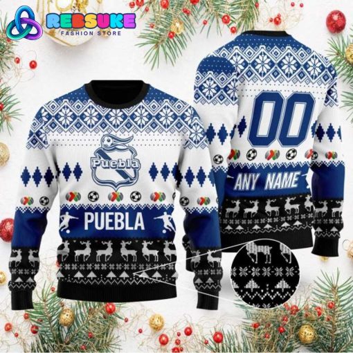 Liga MX Puebla FC 2024 Customized Ugly Christmas Sweater