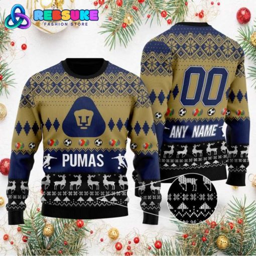 Liga MX Pumas UNAM 2024 Customized Ugly Christmas Sweater