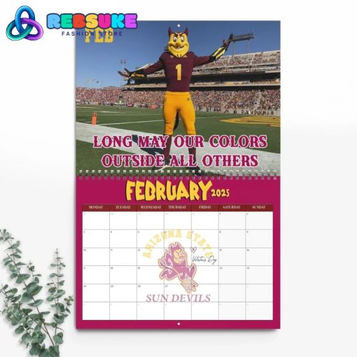 Arizona State Football 2025 Wall Hanging Calendar