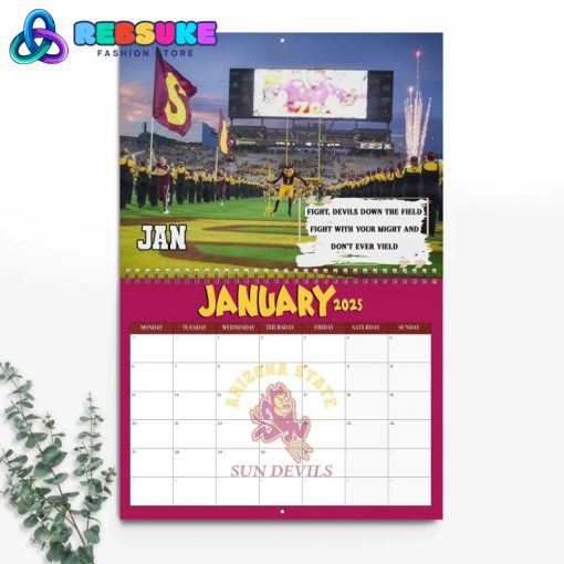 Arizona State Football 2025 Wall Hanging Calendar