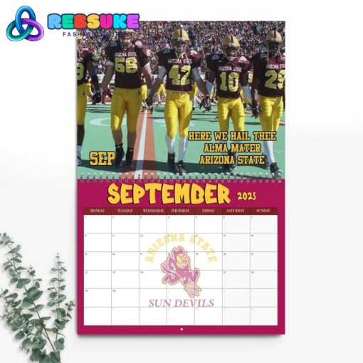 Arizona State Football 2025 Wall Hanging Calendar