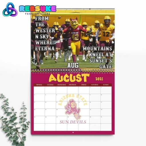 Arizona State Football 2025 Wall Hanging Calendar