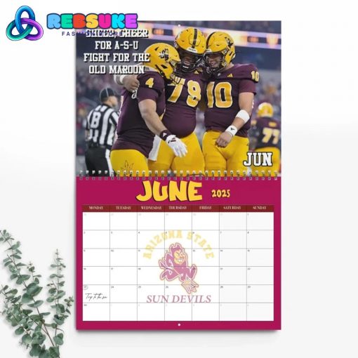 Arizona State Football 2025 Wall Hanging Calendar