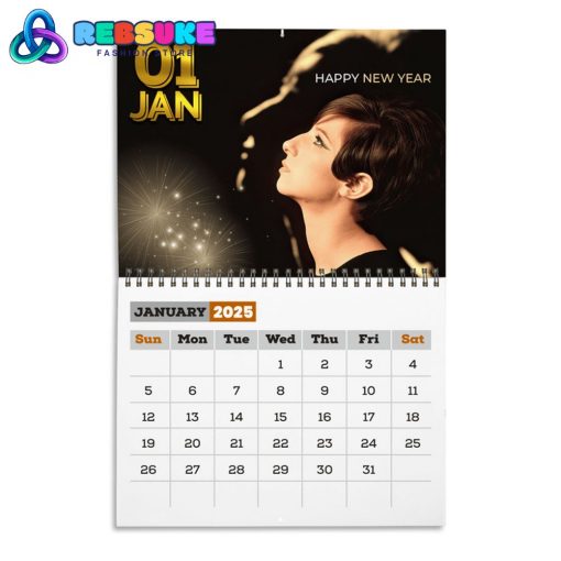 Barbra Streisand New Year 2025 Wall Hanging Calendar