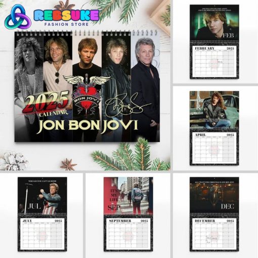 Bon Jovi Band New Year 2025 Wall Hanging Calendar For Fan