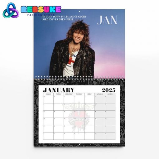 Bon Jovi Band New Year 2025 Wall Hanging Calendar For Fan