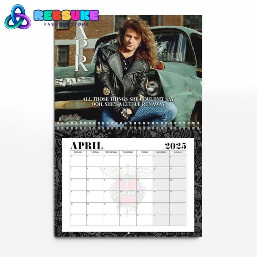 Bon Jovi Band New Year 2025 Wall Hanging Calendar For Fan