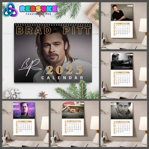 Brad Pitt New Year 2025 Wall Hanging Calendar