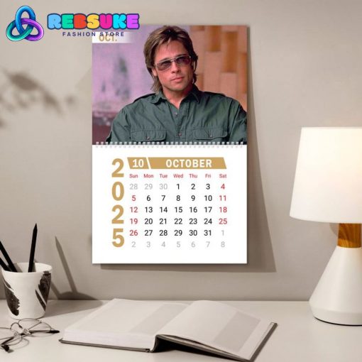 Brad Pitt New Year 2025 Wall Hanging Calendar