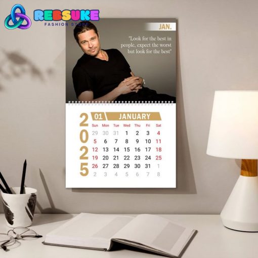 Brad Pitt New Year 2025 Wall Hanging Calendar