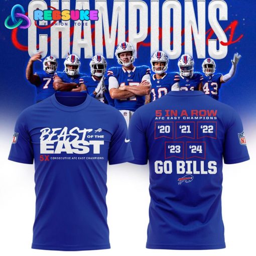 Buffalo Bills Nike 2024 AFC East Division Champions Blue Shirt