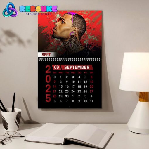 Chris Brown New Year 2025 Wall Hanging Calendar