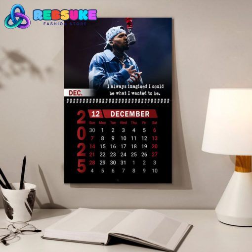 Chris Brown New Year 2025 Wall Hanging Calendar