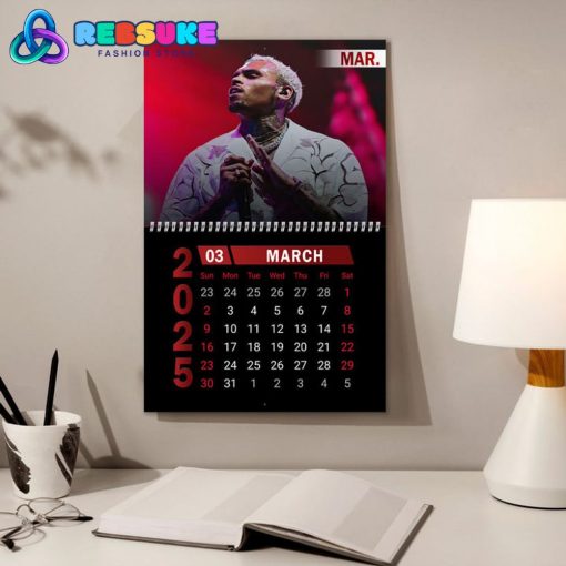 Chris Brown New Year 2025 Wall Hanging Calendar