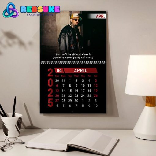 Chris Brown New Year 2025 Wall Hanging Calendar