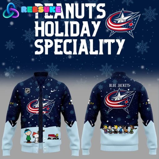 Columbus Blue Jackets Peanuts and Snoopy Nike Baseball Jacket