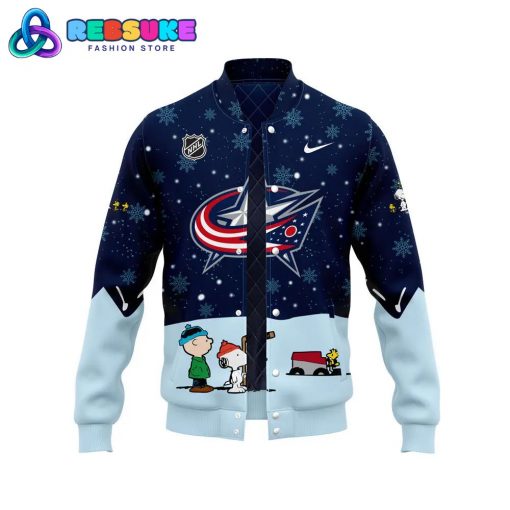 Columbus Blue Jackets Peanuts and Snoopy Nike Baseball Jacket