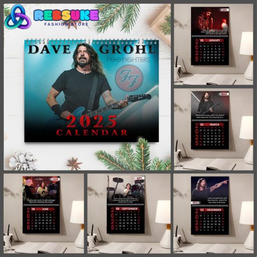 Dave Grohl Foo Fighters New Year 2025 Wall Hanging Calendar