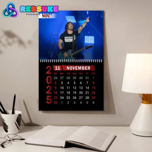 Dave Grohl Foo Fighters New Year 2025 Wall Hanging Calendar