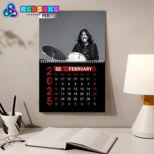 Dave Grohl Foo Fighters New Year 2025 Wall Hanging Calendar