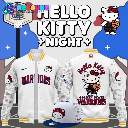 Golden State Warriors x Hello Kitty Night 2024 Baseball Jacket