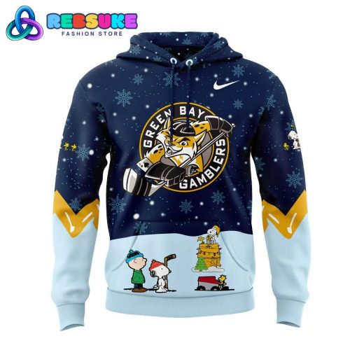 Green Bay Gamblers Peanuts and Snoopy Night Hoodie Set