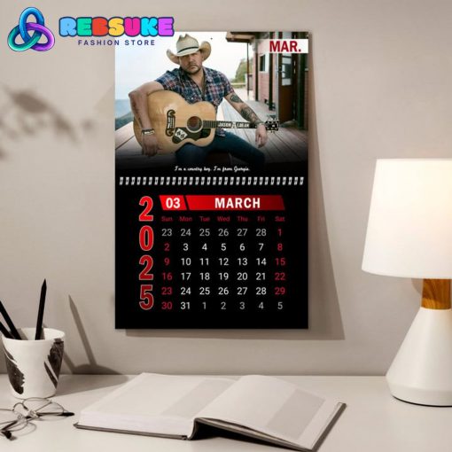 Jason Aldean New Year 2025 Wall Hanging Calendar