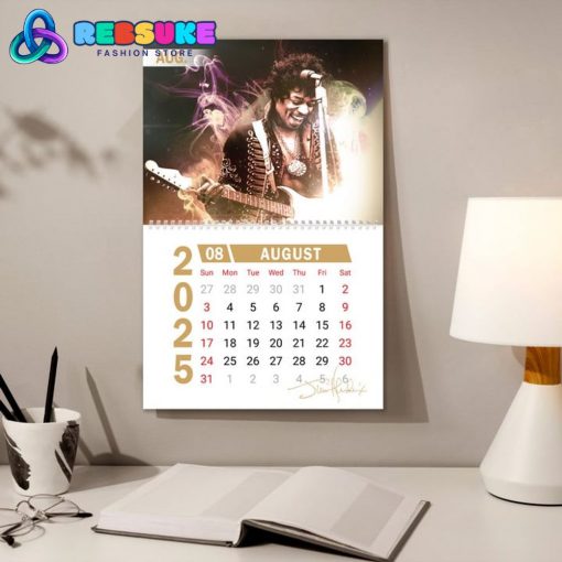 Jimi Hendrix New Year 2025 Wall Hanging Calendar