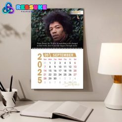 Jimi Hendrix New Year 2025 Wall Hanging Calendar