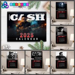 Johnny Cash New Year 2025 Wall Hanging Calendar For Fan