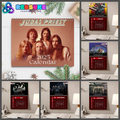 Judas Priest Band New Year 2025 Wall Hanging Calendar