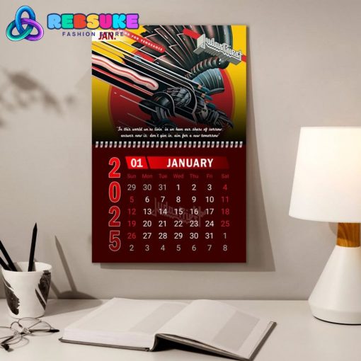 Judas Priest Band New Year 2025 Wall Hanging Calendar