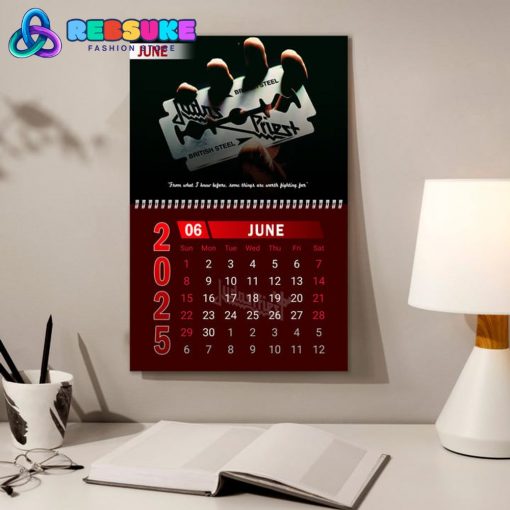 Judas Priest Band New Year 2025 Wall Hanging Calendar