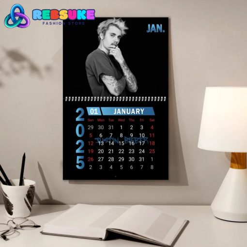 Justin Bieber New Year 2025 Wall Hanging Calendar