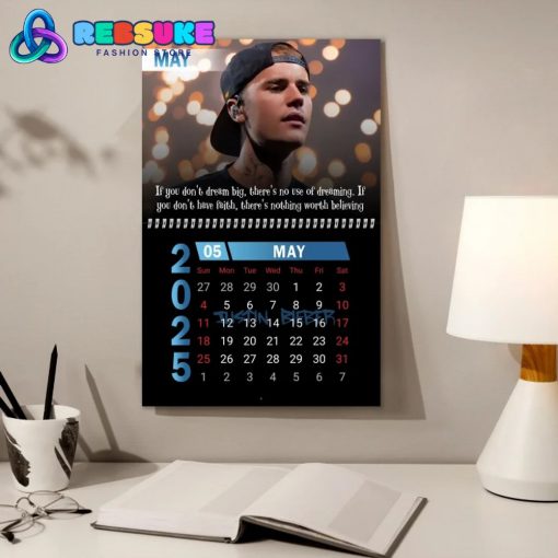 Justin Bieber New Year 2025 Wall Hanging Calendar