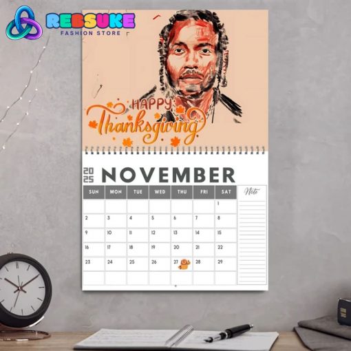 Kendrick Lamar 2025 Wall Hanging Calendar Gift For Fans